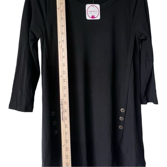 Women’s Sheila Rosebutton detail long sleeve casual blouse tunic black size S. - Picture 6 of 9